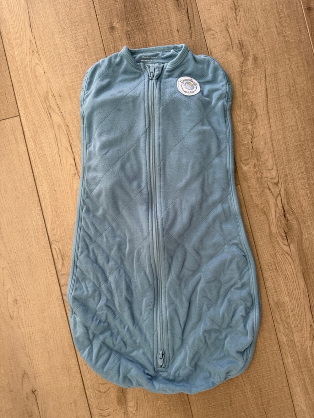 Light Blue Zip Front Baby Sleep Sack - Cozy Fleece Swaddle